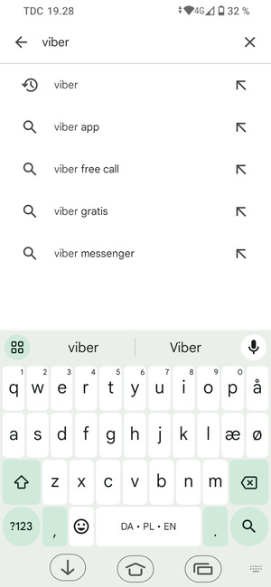 Indtast navnet på appen og vælg Søg