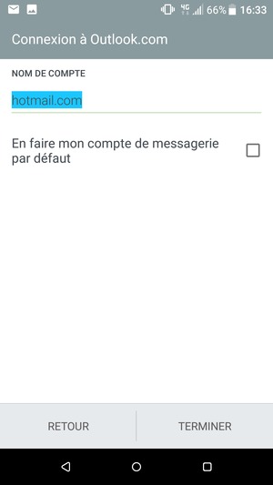 Donnez un nom à votre compte et sélectionnez TERMINER
