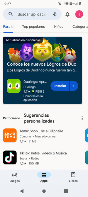 Seleccione la barra de Búsqueda