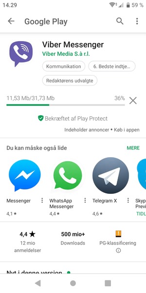 Afvent at installeringen er afsluttet