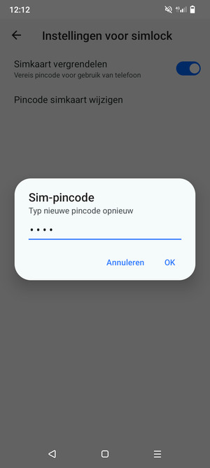 Bevestig uw Nieuwe pincode en selecteer OK