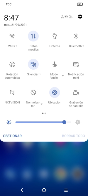Seleccione Silenciar para volver al modo de sonido