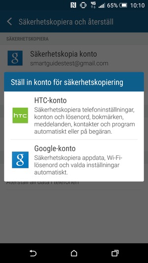 Välj Google-konto