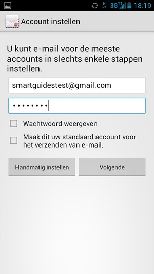 Voer uw Gmail of Hotmail adres en wachtwoord in. Selecteer Volgende