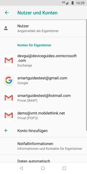Wählen Sie Ihr Google Konto