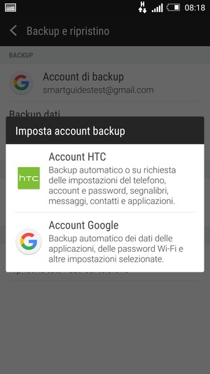 Seleziona Account Google