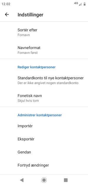 Scroll til og vælg Importér