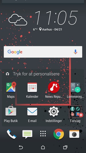 Aktiver topmenuen