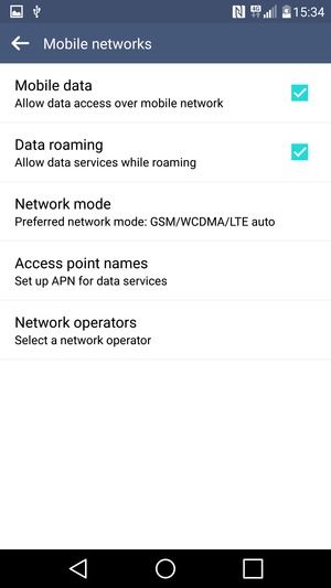 Turn Data roaming on or off