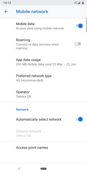 Turn off Automatically select network