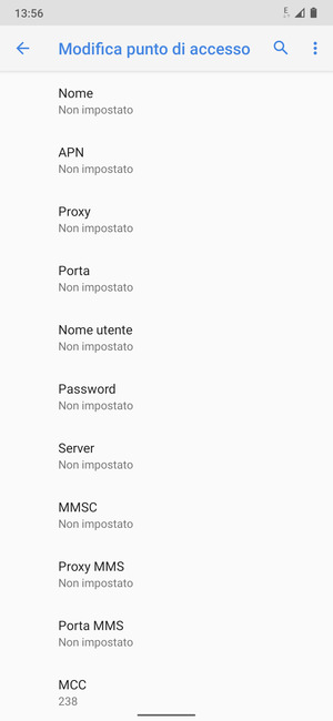 Inserisci informazioni MMS