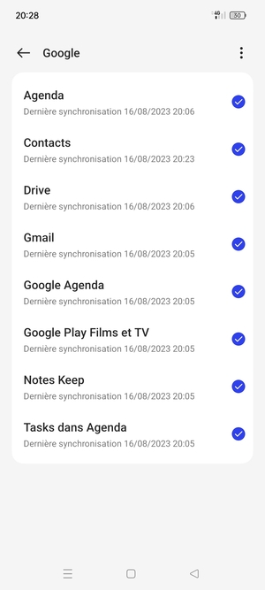 Sélectionnez le bouton du Menu