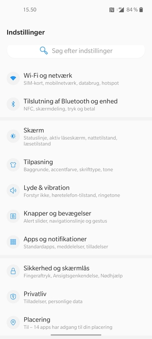 Vælg Sikkerhed og skærmlås