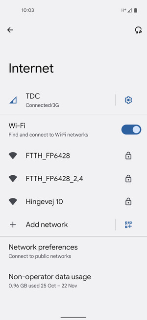 Select the wireless network you want to connect to