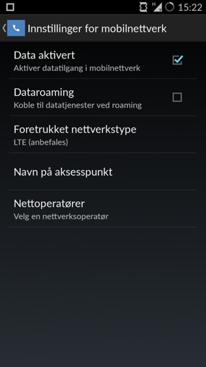 For å bytte nettverk hvis det oppstår nettverksproblemer, velg Nettoperatører