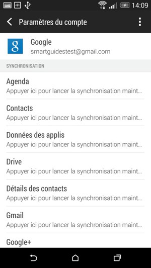Sélectionnez le bouton du Menu