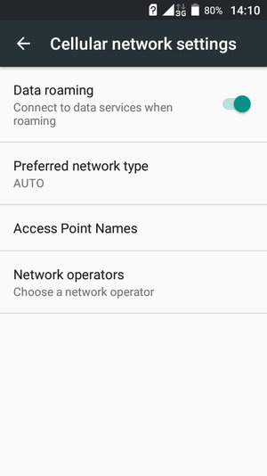 Turn Data roaming on or off