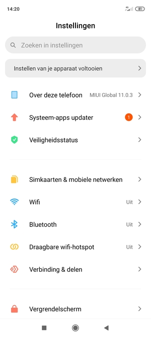 Selecteer Wifi