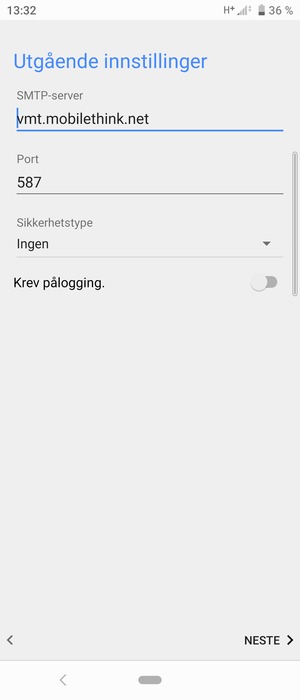 Slå av Krev pålogging. og velg NESTE