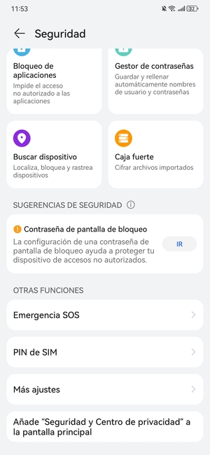 Desplácese  y seleccione PIN de SIM