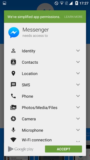 Select ACCEPT