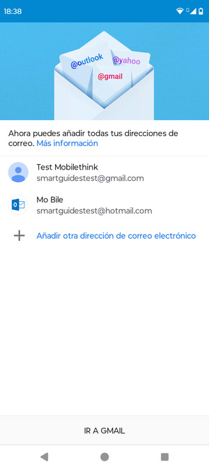 Seleccione IR A GMAIL