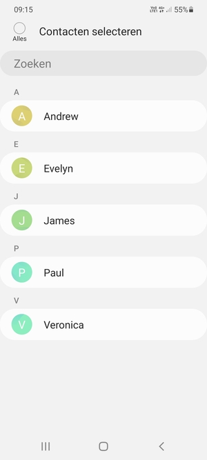 Vink het selectievakje Alles aan