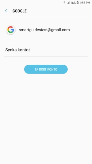 Välj Synka kontot