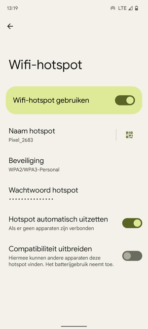 Uw telefoon is nu geïnstalleerd voor gebruik als modem