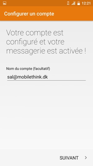 Donnez un nom à votre compte et sélectionnez SUIVANT