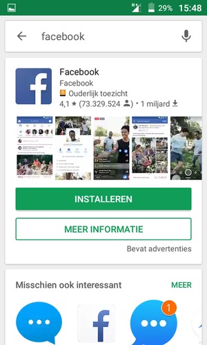 Selecteer de app