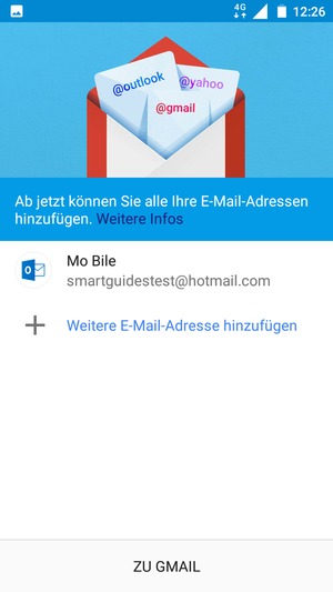 Wählen Sie ZU GMAIL