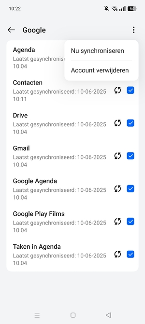 Selecteer Nu synchroniseren