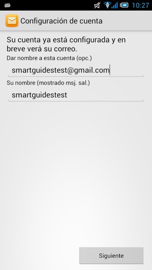 Déle a su cuenta un nombre y escriba su nombre. Seleccione Siguiente