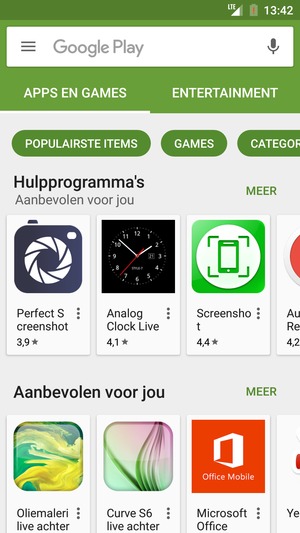 Selecteer de zoekbalk