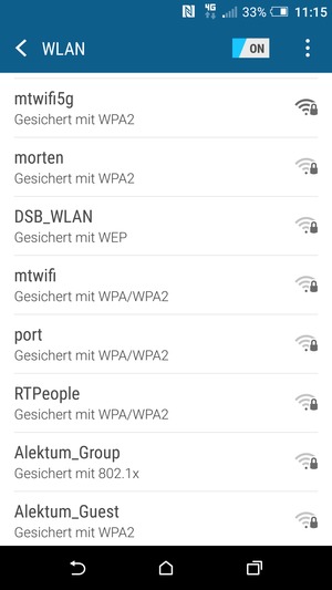 Wählen Sie das Wireless-Netzwerk, zu dem Sie eine Verbindung herstellen möchten