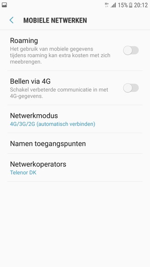 Selecteer Netwerkmodus