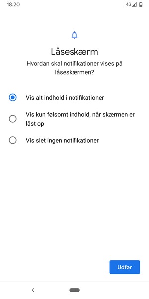 Vælg din foretrukne mulighed og vælg Udfør