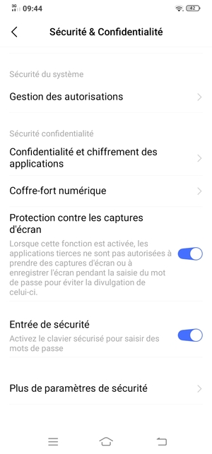 Faites défiler et sélectionnez Plus de paramètres de sécurité