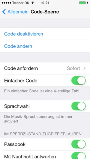 Wählen Sie Code ändern