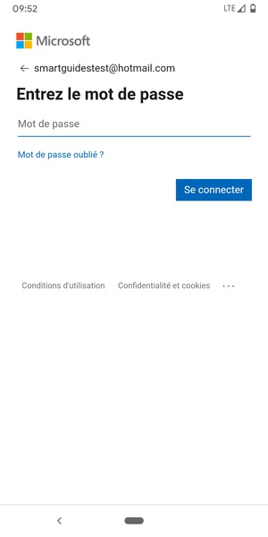 Saisissez votre mot de passe et sélectionnez Se connecter