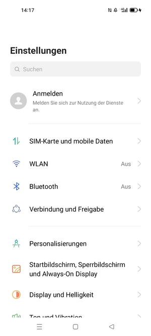 Wählen Sie SIM-karte und mobile Daten