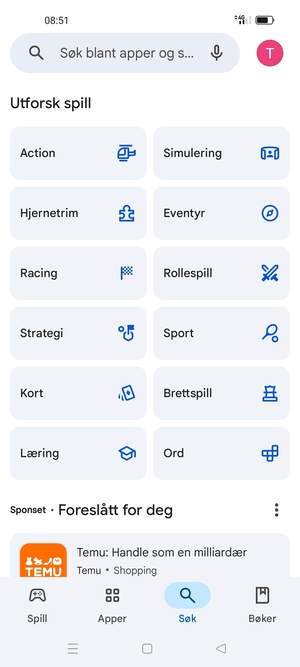 Velg søkefelt