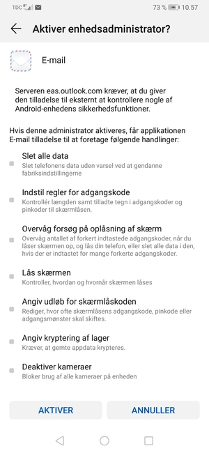 Vælg AKTIVER