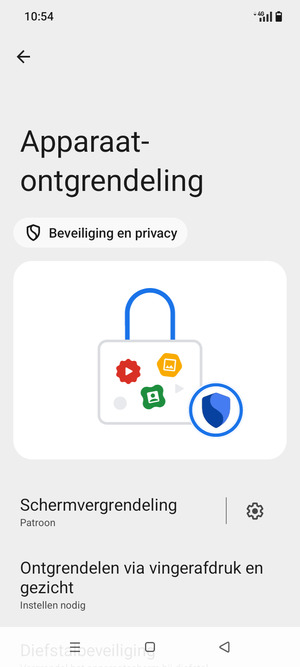 Uw telefoon is nu beveiligd met een schermvergrendeling