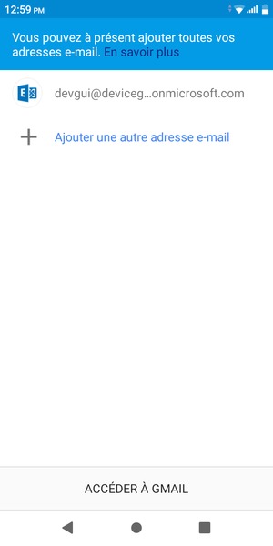 Sélectionnez ACCÉDER À GMAIL