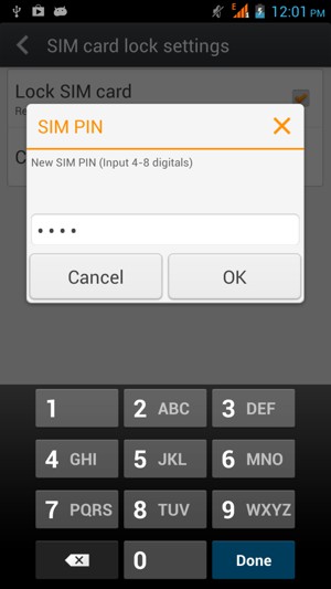 Enter your New SIM PIN and select OK