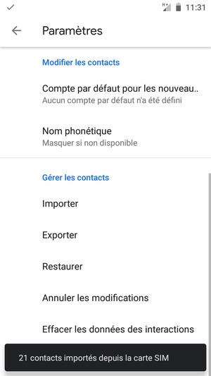 Vos contacts vont être enregistrés sur votre BQ