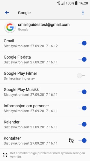 Forsikre deg om at Kontakter er valgt