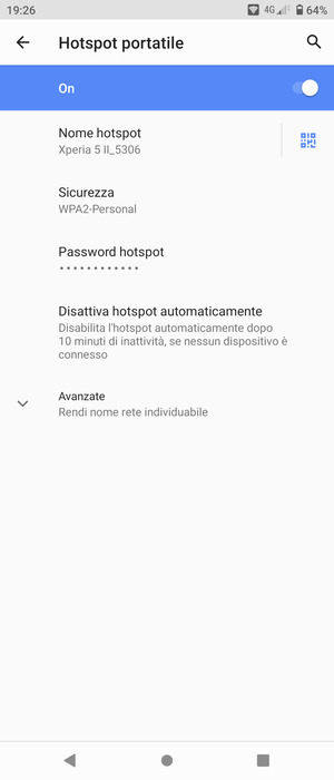 Il telefono è ora pronto per essere usato come modem